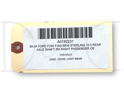 99-04 Ford F250 F350 SRW Sterling 10.5 Rear Axle Shaft RH Right Passenger OE