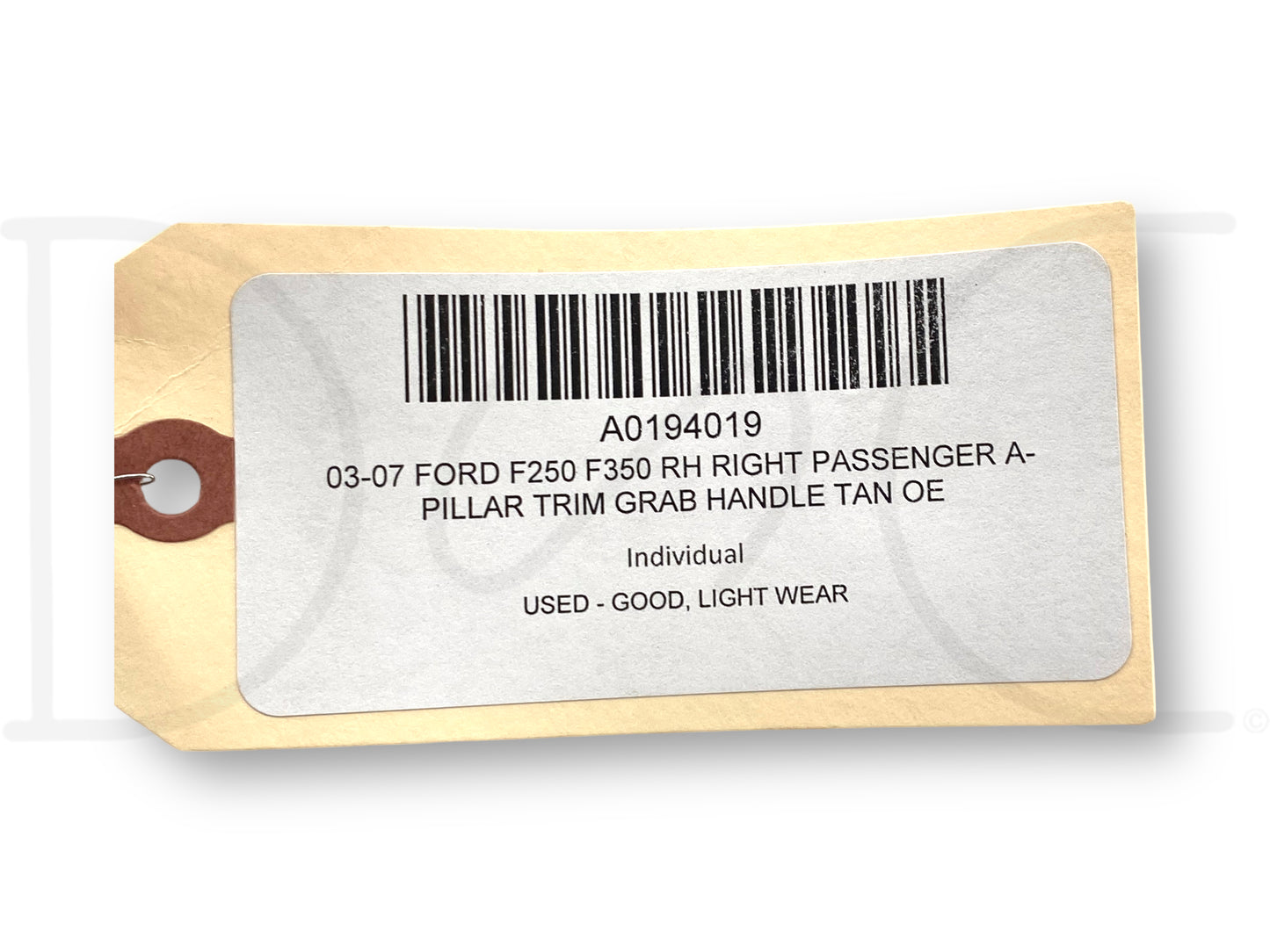 03-07 Ford F250 F350 RH Right Passenger A-Pillar Trim Grab Handle Tan OE