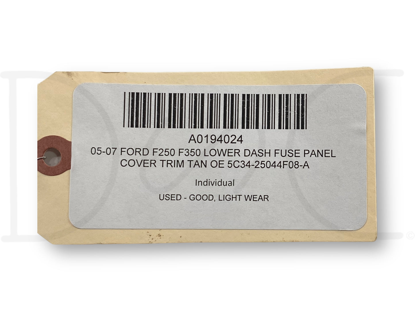 05-07 Ford F250 F350 Lower Dash Fuse Panel Cover Trim Tan OE 5C34-25044F08-A