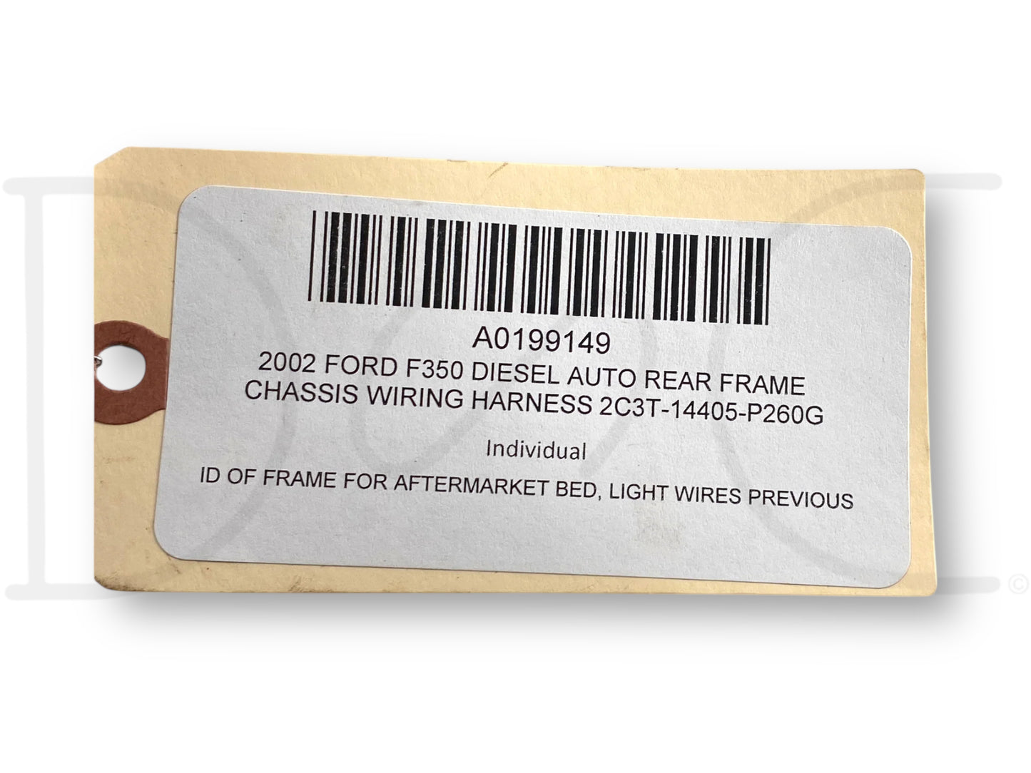 2002 Ford F350 Diesel Auto Rear Frame Chassis Wiring Harness 2C3T-14405-P260G