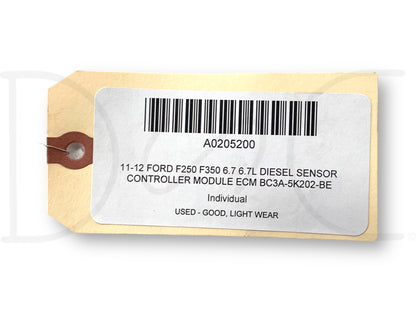 11-12 Ford F250 F350 6.7 6.7L Diesel Sensor Controller Module ECM Bc3A-5K202-Be