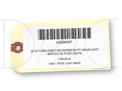 02-04 Ford F250 F350 Super Duty Headlight Switch W/ Fog Lights