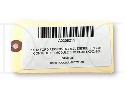 11-12 Ford F250 F350 6.7 6.7L Diesel Sensor Controller Module ECM Bc3A-5K202-Bd