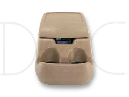 92-97 Ford F250 F350 Truck Center Console Floor Storage Mocha Tan OE