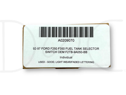 92-97 Ford F250 F350 Fuel Tank Selector Switch OEM F2Tb-9A050-Bb