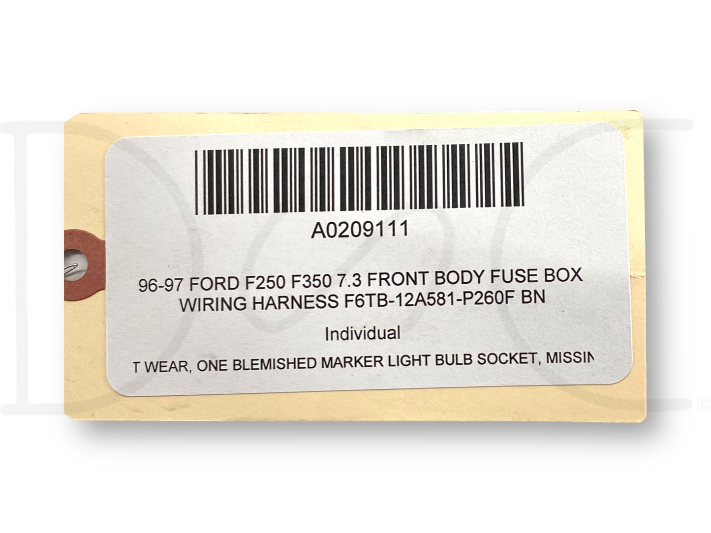 96-97 Ford F250 F350 7.3 Front Body Fuse Box Wiring Harness F6Tb-12A581-P260F Bn