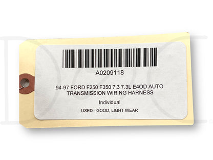 94-97 Ford F250 F350 7.3 7.3L E4OD Auto Transmission Wiring Harness