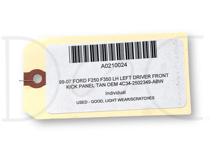 99-07 Ford F250 F350 LH Left Driver Front Kick Panel Tan OEM 4C34-2502349-ABw