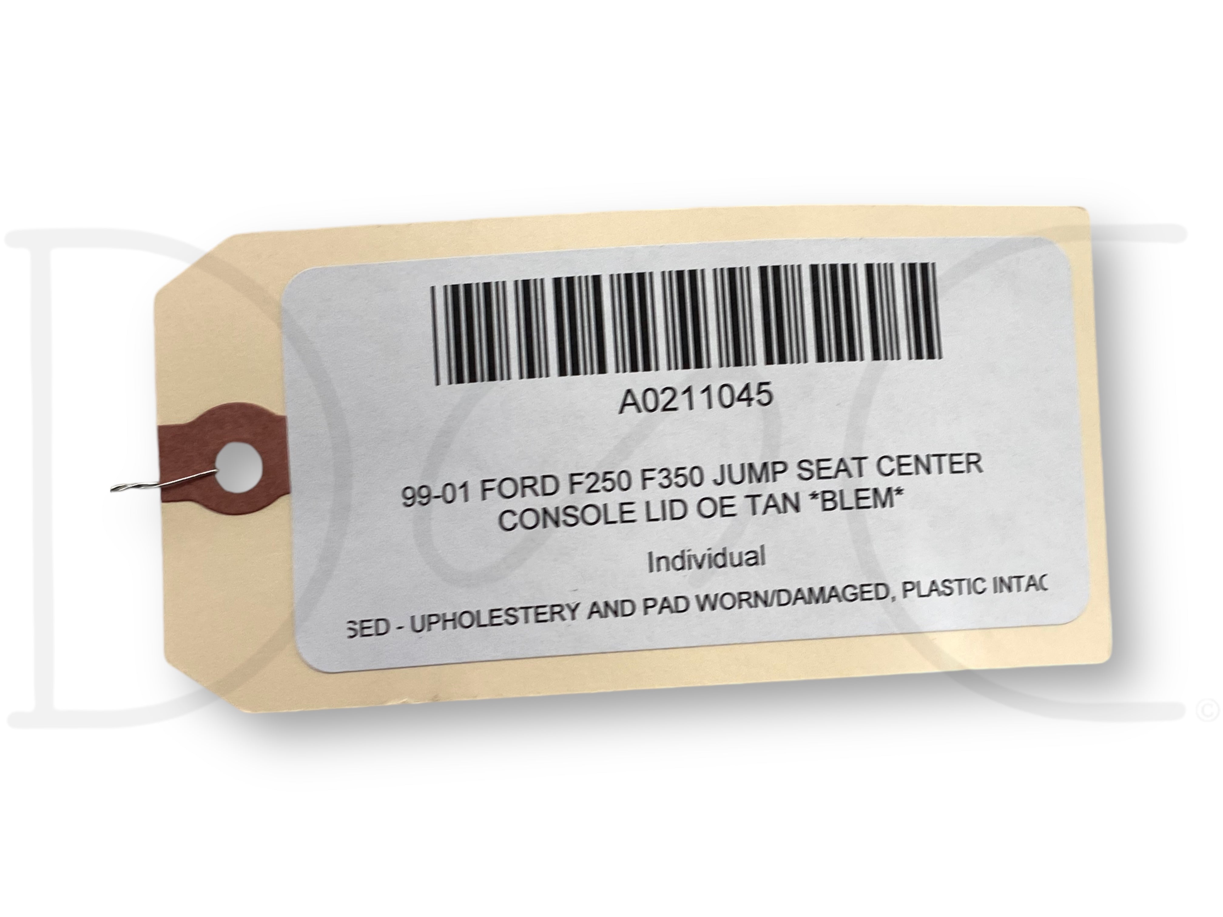99-01 Ford F250 F350 JUMP SEAT CENTER CONSOLE LID OE TAN