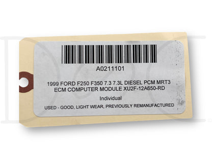 1999 Ford F250 F350 7.3 7.3L Diesel PCM Mrt3 ECM Computer Module Xu2F-12A650-Rd