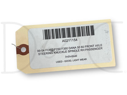 99-04 Ford F250 F350 DANA 50 60 Front Axle Steering Knuckle RH Passenger