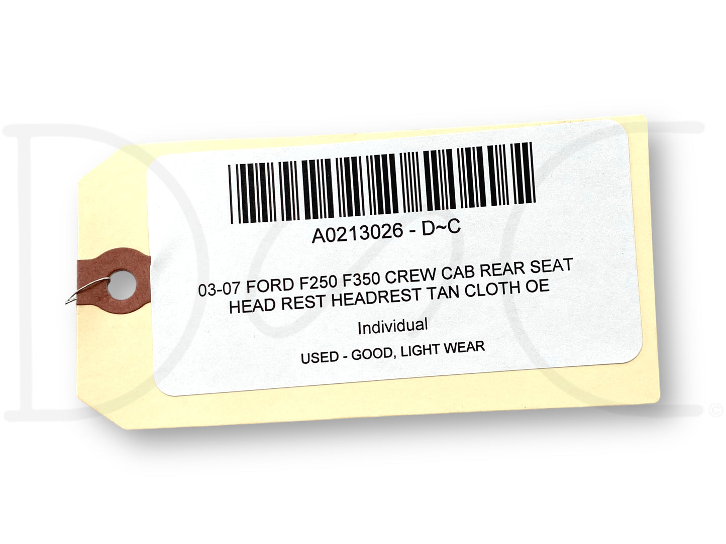 03-07 Ford F250 F350 Crew Cab Rear Seat Head Rest Headrest Tan Cloth OE