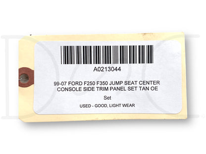 99-07 Ford F250 F350 Jump Seat Center Console Side Trim Panel Set Tan OE