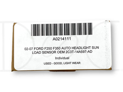 02-07 Ford F250 F350 Auto Headlight Sun Load Sensor OEM 2C3T-14A597-Ad