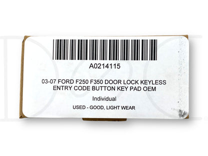 03-07 Ford F250 F350 Door Lock Keyless Entry Code Button Key Pad OEM