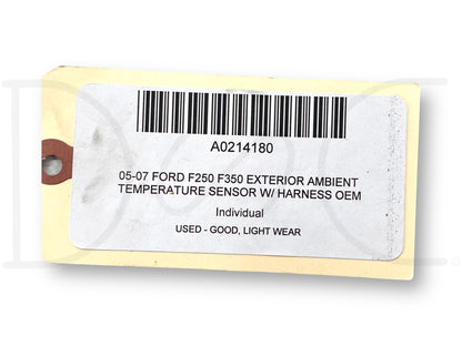 05-07 Ford F250 F350 Exterior Ambient Temperature Sensor W/ Harness OEM