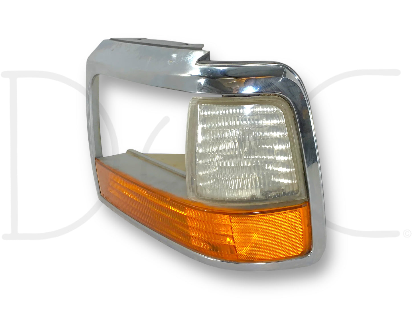 92-97 Ford F250 F350 LH Left Driver Headlight Bezel Trim Surround Chrome OEM