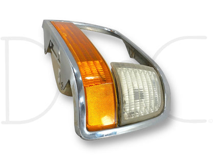 92-97 Ford F250 F350 LH Left Driver Headlight Bezel Trim Surround Chrome OEM