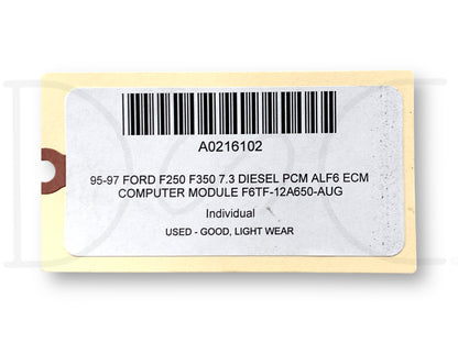 95-97 Ford F250 F350 7.3 Diesel PCM Alf6 ECM Computer Module F6Tf-12A650-Aug