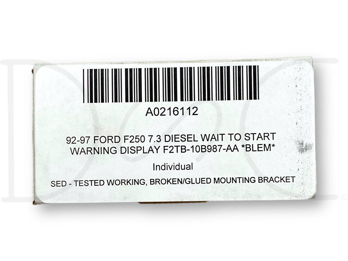 92-97 Ford F250 7.3 Diesel Wait To Start Warning Display F2Tb-10B987-Aa *Blem*