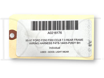 95-97 Ford F250 F350 CCLB 7.3 Rear Frame Wiring Harness F4TS-14405-P260Y BH