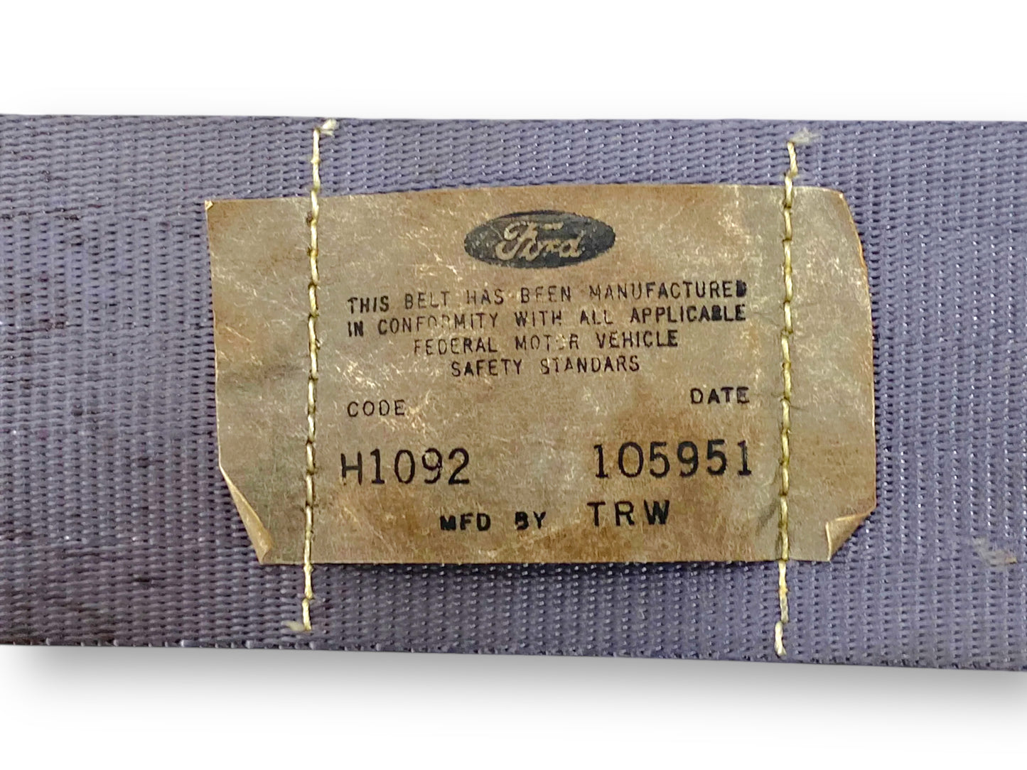 87-97 Ford F250 F350 Rear Seat Center Lap Belt Seatbelt Opal Gray OE