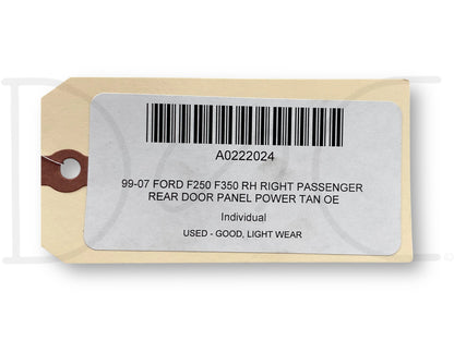 99-07 Ford F250 F350 RH Right Passenger Rear Door Panel Power Tan OE