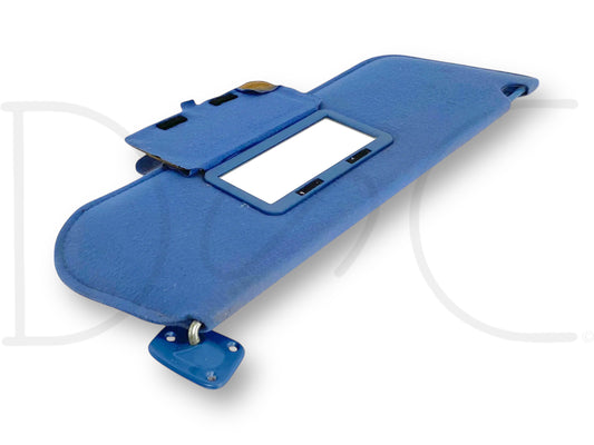 87-97 Ford F250 F350 RH Right Passenger Sun Visor Blue Cloth OEM *Blem*