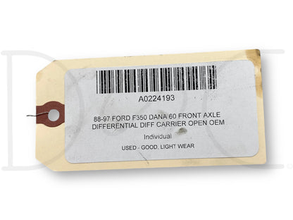 88-97 Ford F350 DANA 60 Front Axle Differential Diff Carrier Open OEM