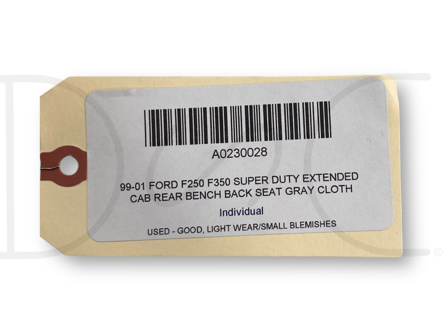 99-01 Ford F250 F350 Super Duty Extended Cab Rear Bench Back Seat Gray Cloth