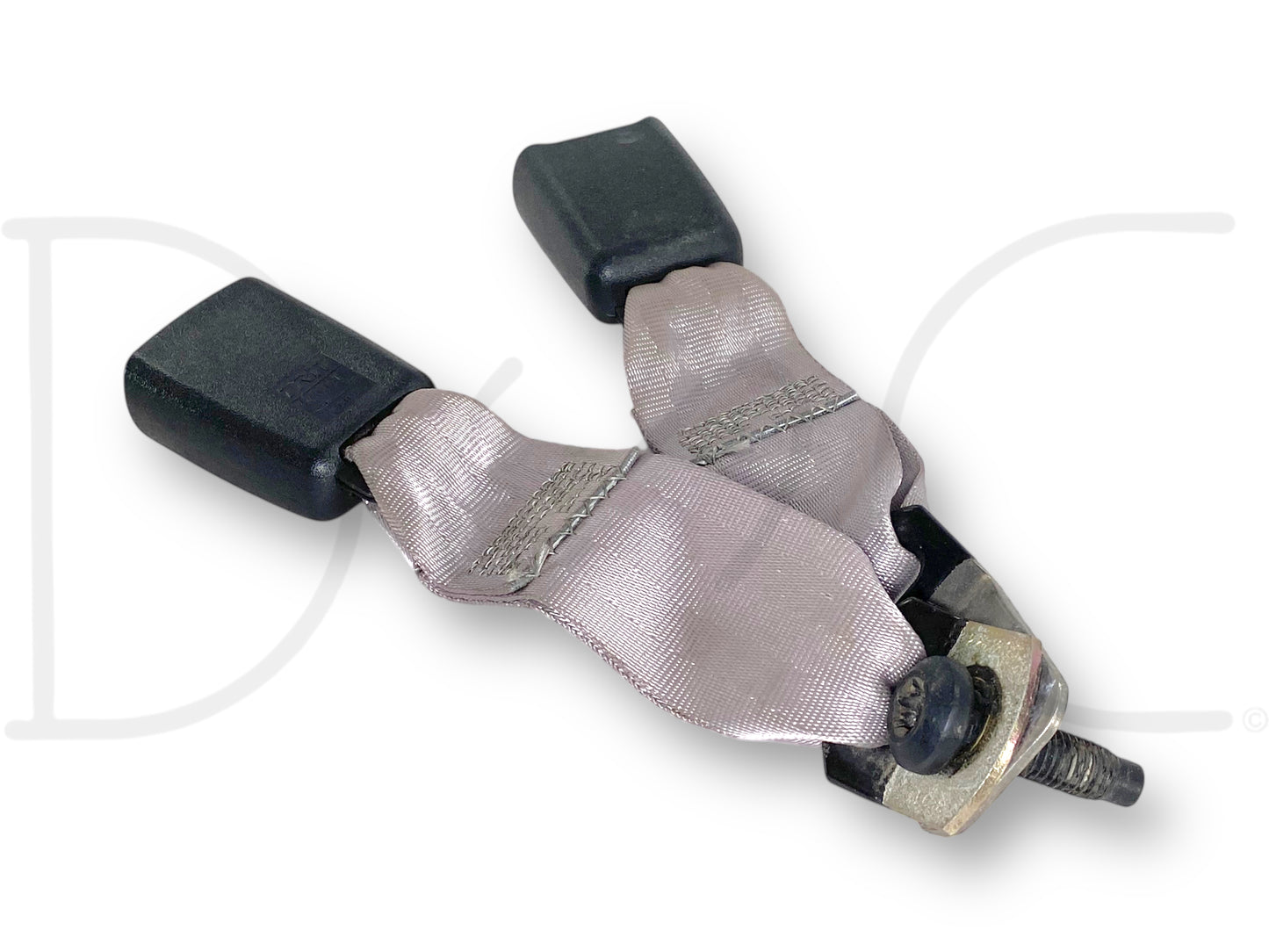 99-02 Ford F250 F350 Rear Back Seat Seatbelt Latch Buckle Double Gray OE