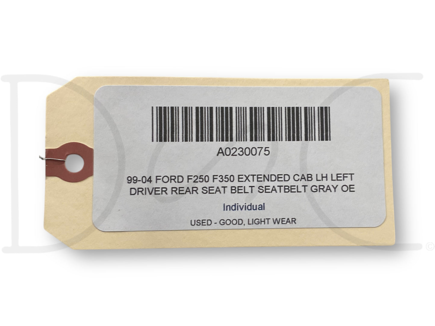 99-04 Ford F250 F350 Extended Cab LH Left Driver Rear Seat Belt Seatbelt Gray OE