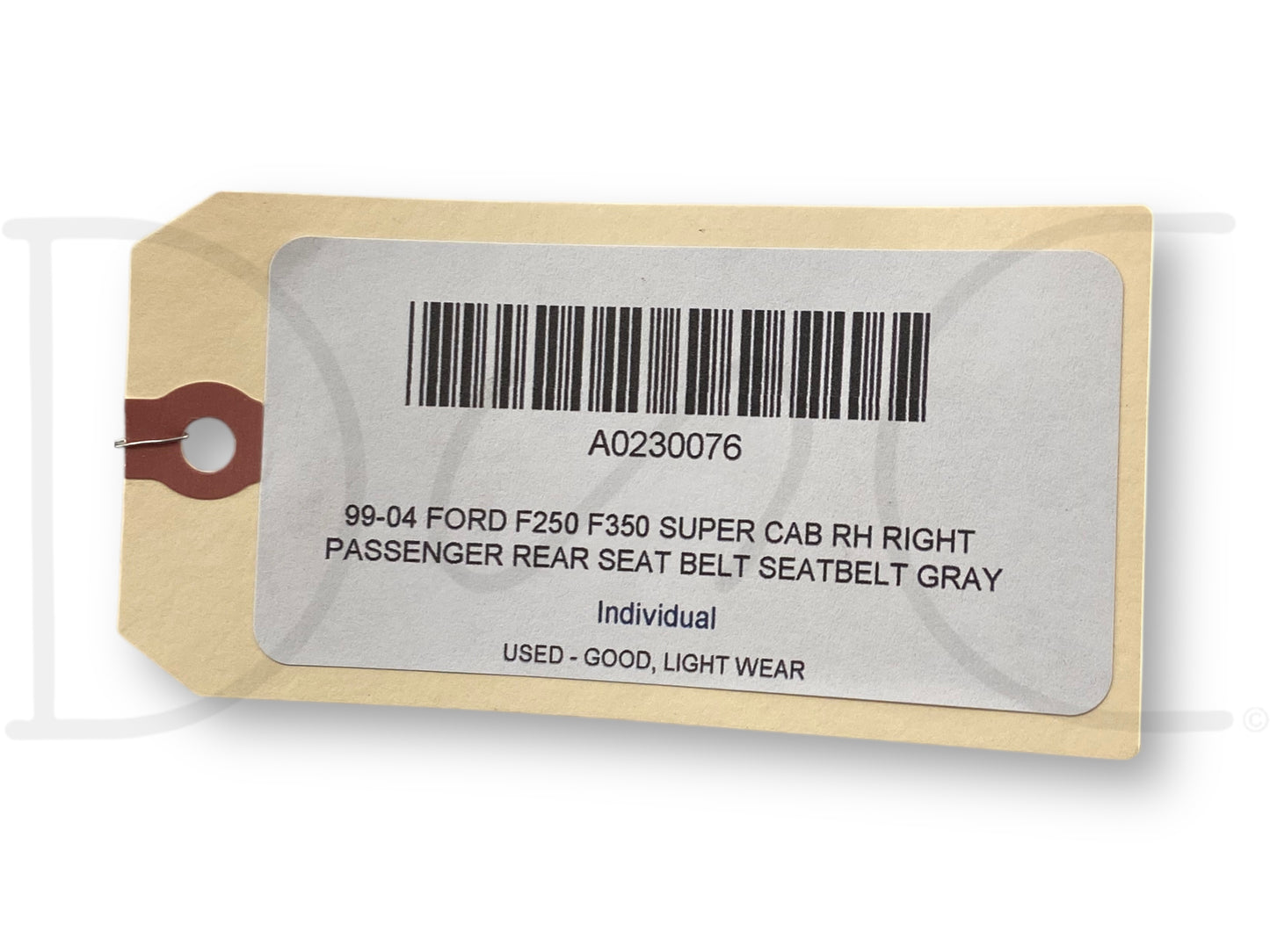 99-04 Ford F250 F350 Super Cab RH Right Passenger Rear Seat Belt Seatbelt Gray