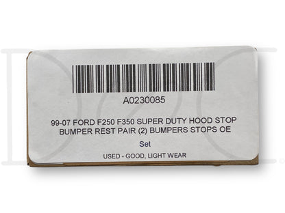 99-07 Ford F250 F350 Super Duty Hood Stop Bumper Rest Pair (2) Bumpers Stops OE