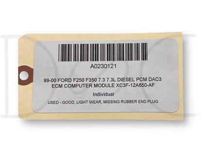 99-00 Ford F250 F350 7.3 7.3L Diesel PCM Dac3 ECM Computer Module Xc3F-12A650-Af