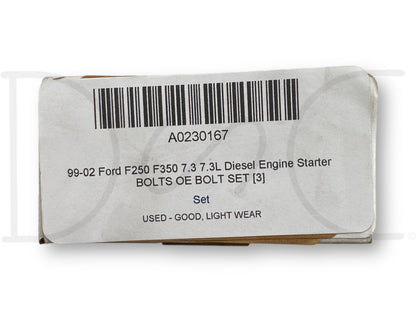 99-02 Ford F250 F350 7.3 7.3L Diesel Engine Starter Bolts OE Bolt Set [3]