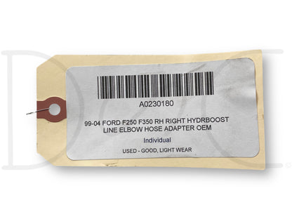 99-04 Ford F250 F350 RH Right Hydroboost Line Elbow Hose Adapter OEM