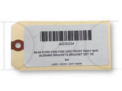 99-04 Ford F250 F350 2WD Front Sway Bar Bushing Brackets Bracket Set OE