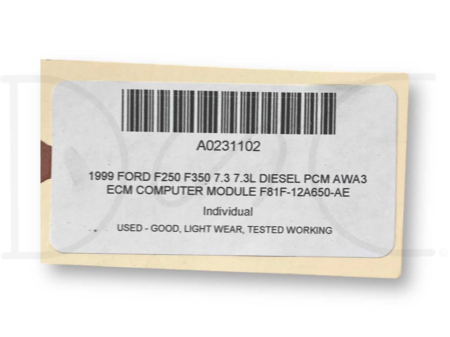 1999 Ford F250 F350 7.3 7.3L Diesel PCM Awa3 ECM Computer Module F81F-12A650-Ae