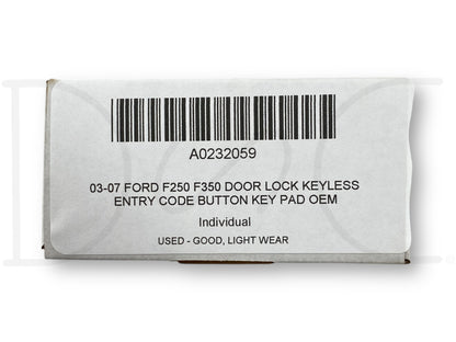 03-07 Ford F250 F350 Door Lock Keyless Entry Code Button Key Pad OEM