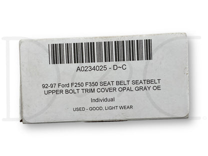 92-97 Ford F250 F350 Seat Belt Seatbelt Upper Bolt Trim Cover Opal Gray OE