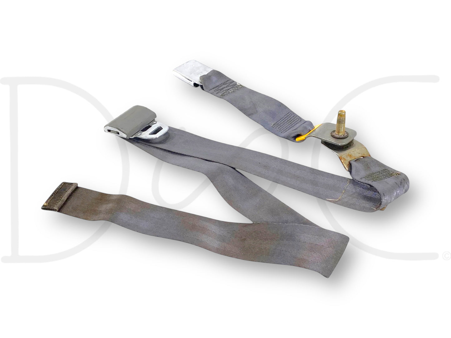 87-97 Ford F250 F350 Rear Seat Center Lap Belt Seatbelt Opal Gray OE