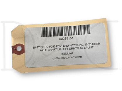 85-97 Ford F250 F350 SRW Sterling 10.25 Rear Axle Shaft LH Left Driver 35 Spline