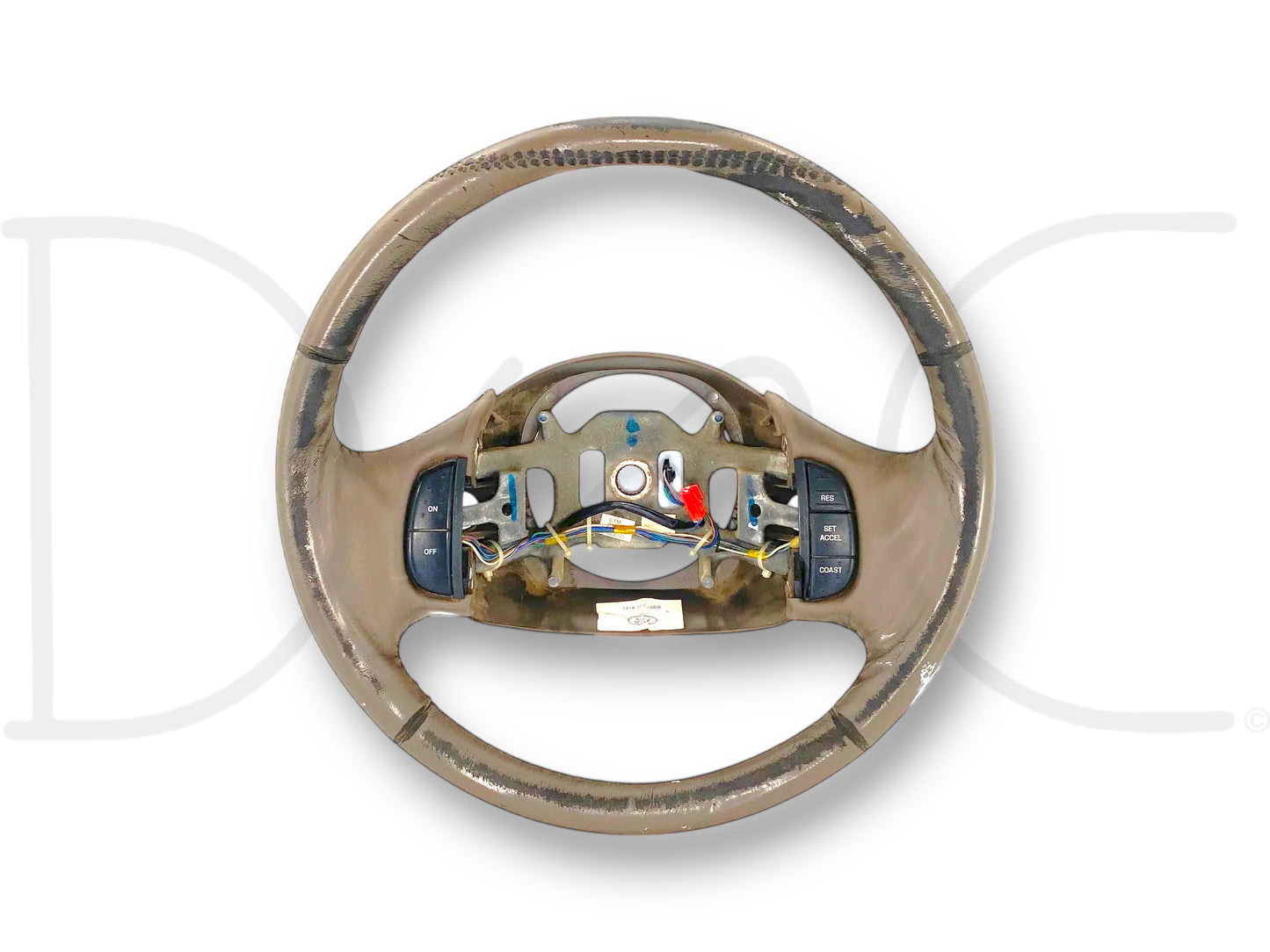 99-02 Ford F250 F350 Steering Wheel W/ Cruise Tan Leather F81A-3F563-Bbw *Blem*