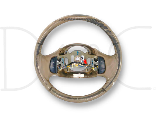 99-02 Ford F250 F350 Steering Wheel W/ Cruise Tan Leather F81A-3F563-Bbw *Blem*