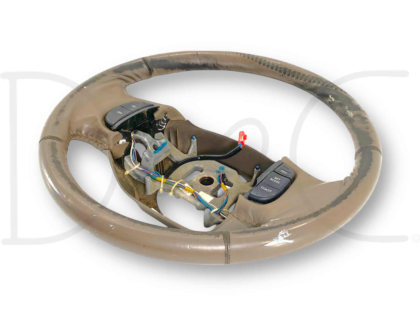 99-02 Ford F250 F350 Steering Wheel W/ Cruise Tan Leather F81A-3F563-Bbw *Blem*