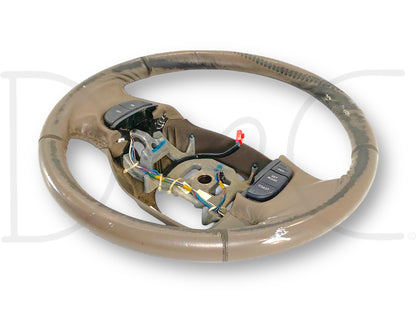99-02 Ford F250 F350 Steering Wheel W/ Cruise Tan Leather F81A-3F563-Bbw *Blem*