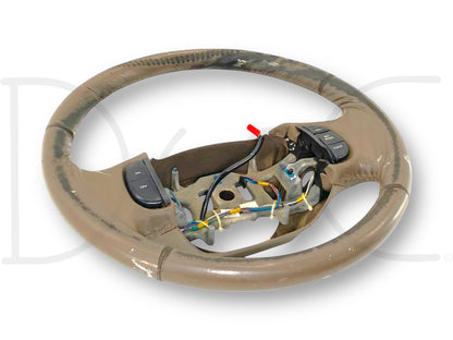 99-02 Ford F250 F350 Steering Wheel W/ Cruise Tan Leather F81A-3F563-Bbw *Blem*