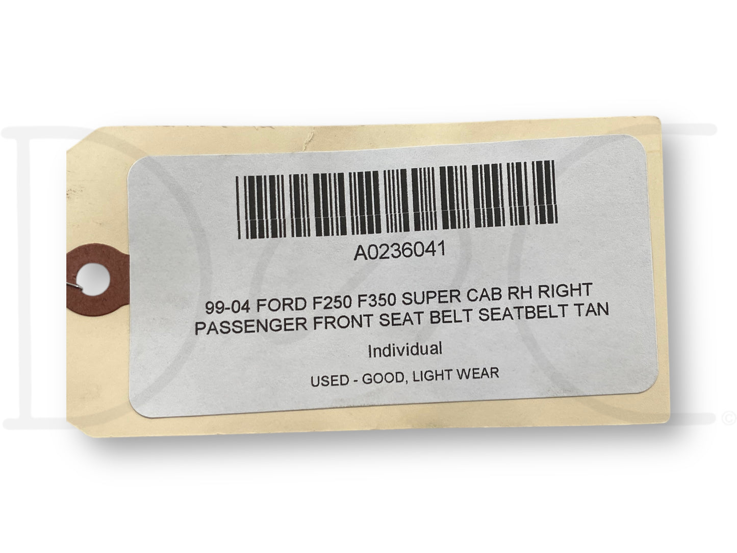 99-04 Ford F250 F350 Super Cab RH Right Passenger Front Seat Belt Seatbelt Tan