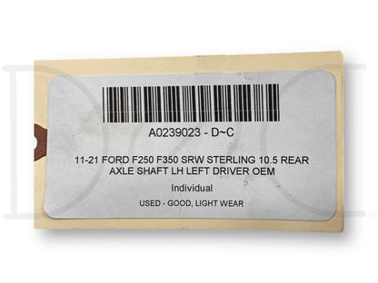 11-21 Ford F250 F350 SRW Sterling 10.5 Rear Axle Shaft LH Left Driver OEM